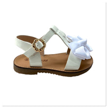 Load image into Gallery viewer, White Ava Bow Sandals - Junior 8.5, 10 &amp; 11 Only
