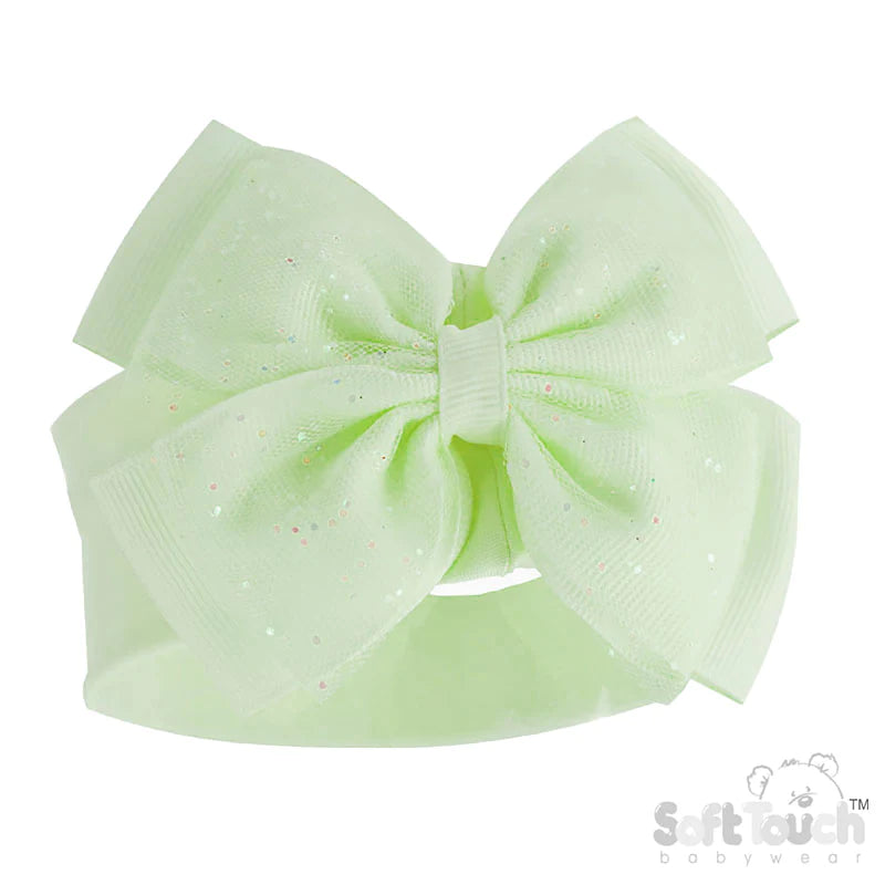 Mint Green Headbands With Glitter Bow