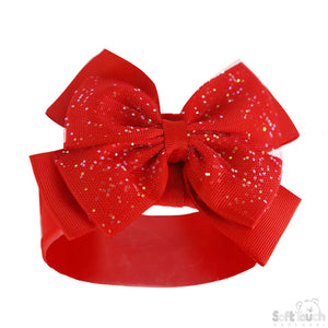 Red Headbands With Glitter Bow