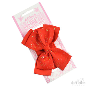 Red Headbands With Glitter Bow