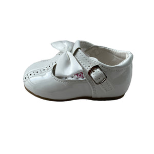 Melia White Ribbon Bow Shoes - Infant 3 To 8