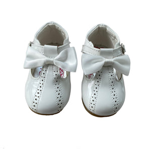 Melia White Ribbon Bow Shoes - Infant 3 To 8