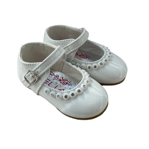 Melia White Diamonte Shoes - Infant 3 To 8