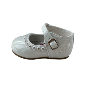 Melia White Diamonte Shoes - Infant 3 To 8