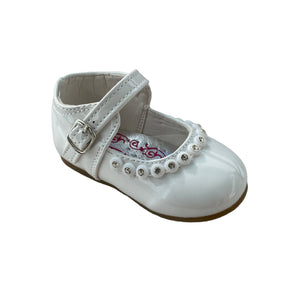 Melia White Diamonte Shoes - Infant 3 To 8