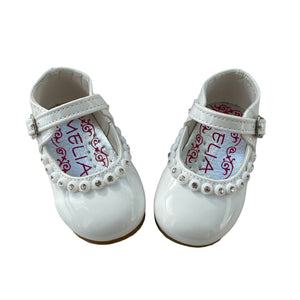 Melia White Diamonte Shoes - Infant 3 To 8