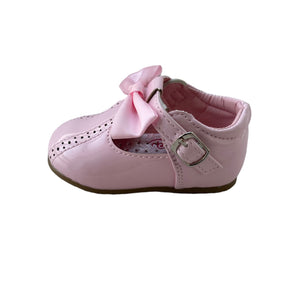 Melia Pink Ribbon Bow Shoes - Infant 3 To 8