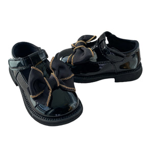 Black Bow Shoes - Infant 4.5 To Junior 10