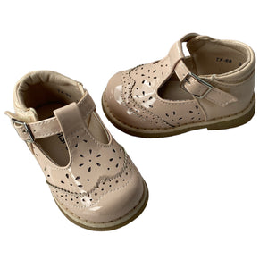 Beige T Bar Shoes - Infant 2 To 7
