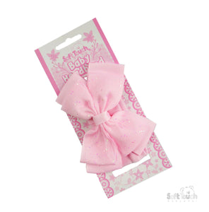 Pink Headbands With Glitter Bow