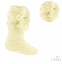 Load image into Gallery viewer, Yellow Pelerine Knee High Bow Socks - Newborn To 24 Months
