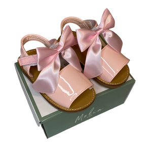 Melia Pink Ribbon Bow Sandals - Infant 4 To Junior 12.5