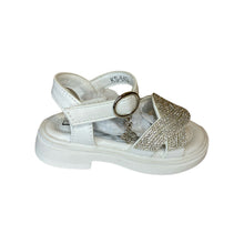 Load image into Gallery viewer, White Sparkle Diamonte Sandals - Infant 3 To Junior 2
