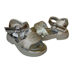 Silver Sparkle Diamonte Sandals - Infant 3 To Junior 2