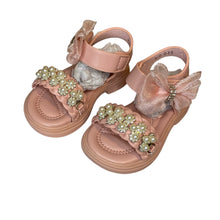 Load image into Gallery viewer, Pink Sparkle Bow Sandals - Infant 3 To Junior 2
