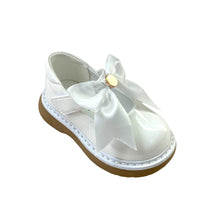 Load image into Gallery viewer, White Clara Ribbon Bow Shoes - Infant 3 To 8
