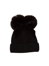 Load image into Gallery viewer, Ribbed Bow Pom Pom Hats

