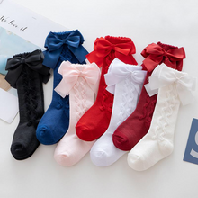 Load image into Gallery viewer, Grazia Ribbon Bow Knee Length Socks - 3 Months To Age 5
