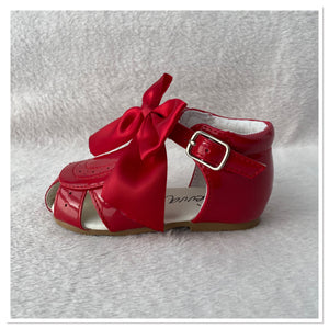Red Sevva Ribbon Bow Sandals - Infant 2, 6, 7 Only