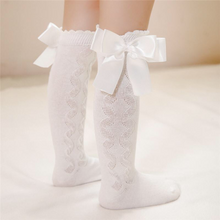 Load image into Gallery viewer, Grazia Ribbon Bow Knee Length Socks - 3 Months To Age 5
