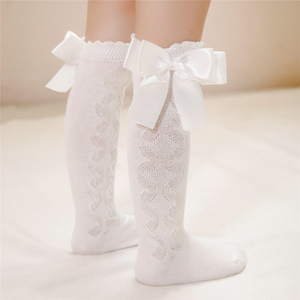 Grazia Ribbon Bow Knee Length Socks - 3 Months To Age 5