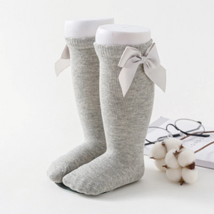 Ribbon Bow Knee Length Socks - Newborn To 12 Months