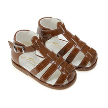 Load image into Gallery viewer, Brown Unisex Tia Caged Sandals - Infant 3 To 10
