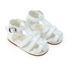 Load image into Gallery viewer, White Unisex Tia Caged Sandals - Infant 3 To 10
