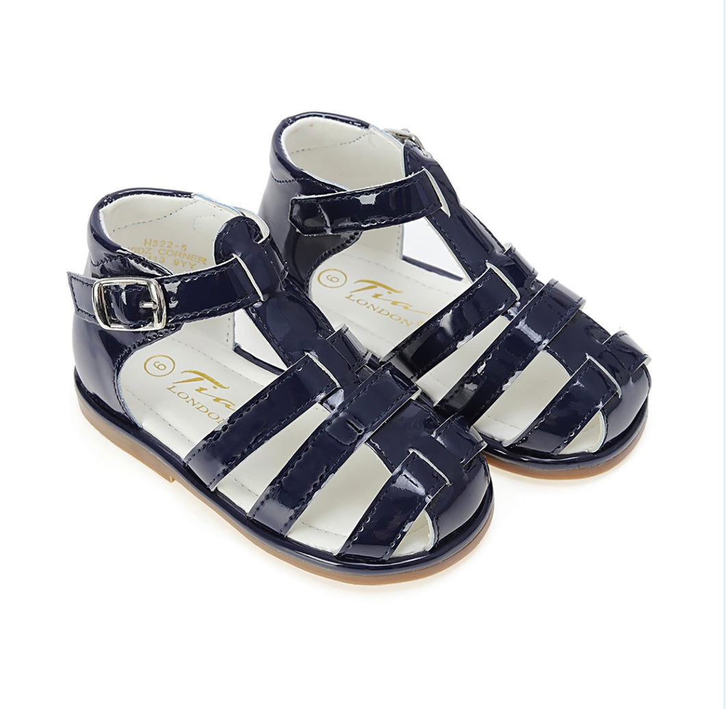 Navy Unisex Tia Caged Sandals - Infant 3 To 10