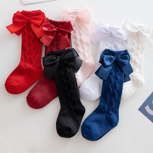 Grazia Ribbon Bow Knee Length Socks - 3 Months To Age 5