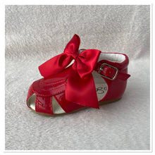 Load image into Gallery viewer, Red Sevva Ribbon Bow Sandals - Infant 2, 6, 7 Only
