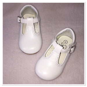 Sevva White Matt T Bar Shoes - Infant 2 Only ( LAST ONE)