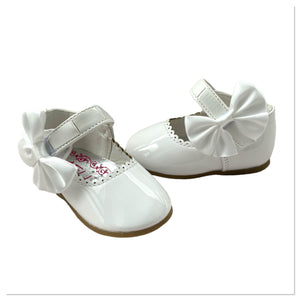 White Melia Side Ribbon Bow Shoes - Infant 3 To 8