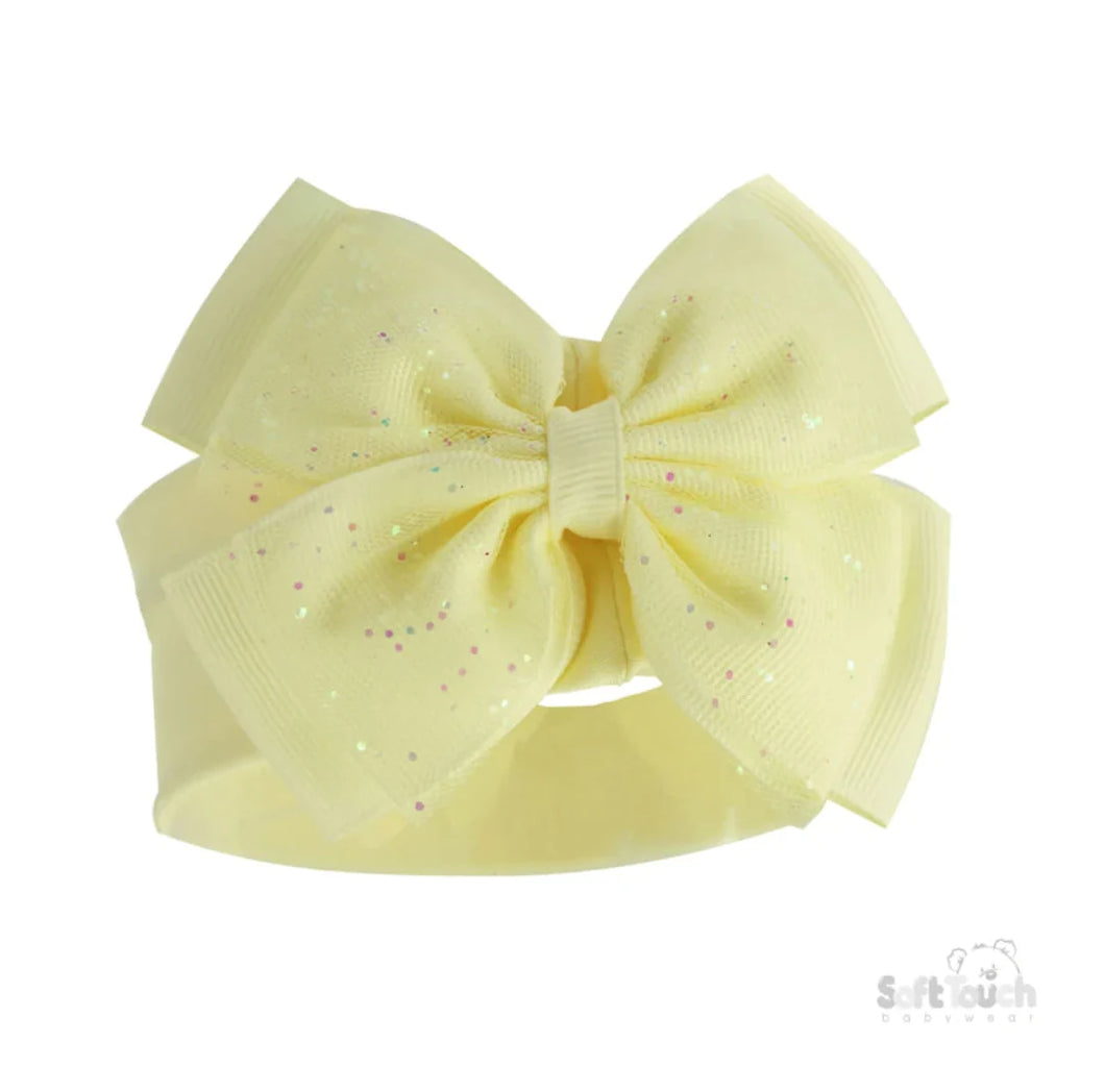 Yellow Headbands With Glitter Bow
