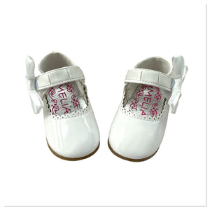 White Melia Side Ribbon Bow Shoes - Infant 3 To 8