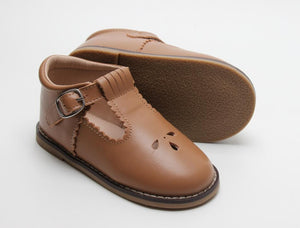 Tan Leather T Bar Shoes - Infant 4 Only (LAST ONE)