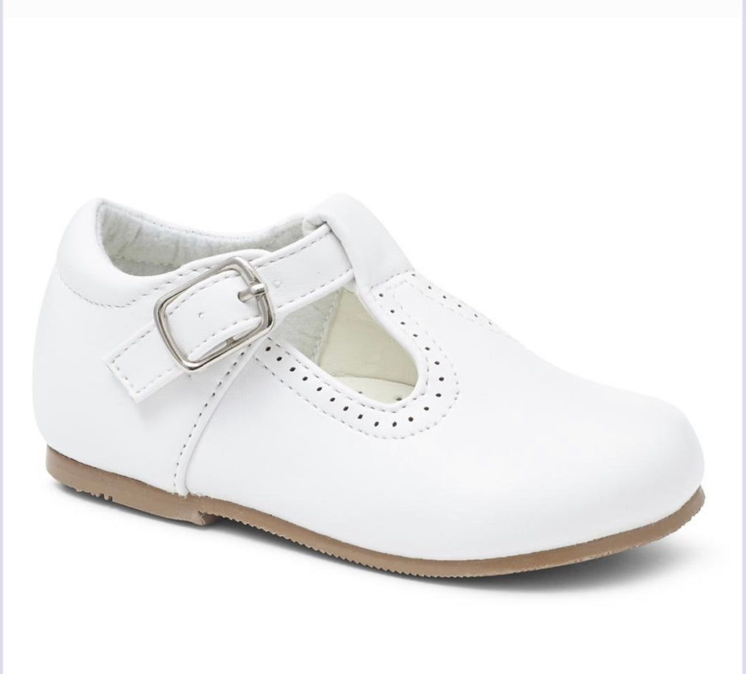 Sevva White Matt T Bar Shoes - Infant 2 Only ( LAST ONE)