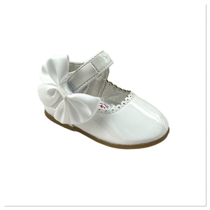 White Melia Side Ribbon Bow Shoes - Infant 3 To 8