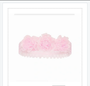 Flower Lace Headband - White/Pink HB90
