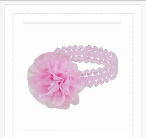 Flower Spotty Headband - White/Pink HB94